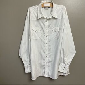Vintage Wrangler Pearl Snap White Shirt 2XLT